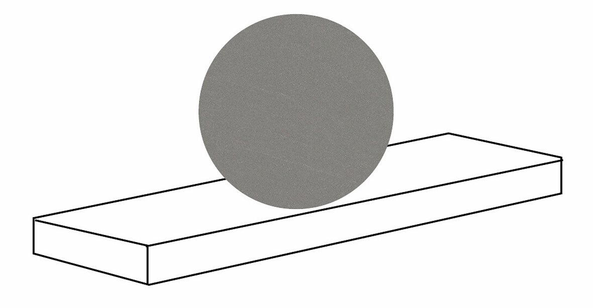 LPC Alvaro lasitettu porraslaatta reunalla kulmapala SX 33X120 04 grafiitti tasapintainen matta vasen harmaa kivi