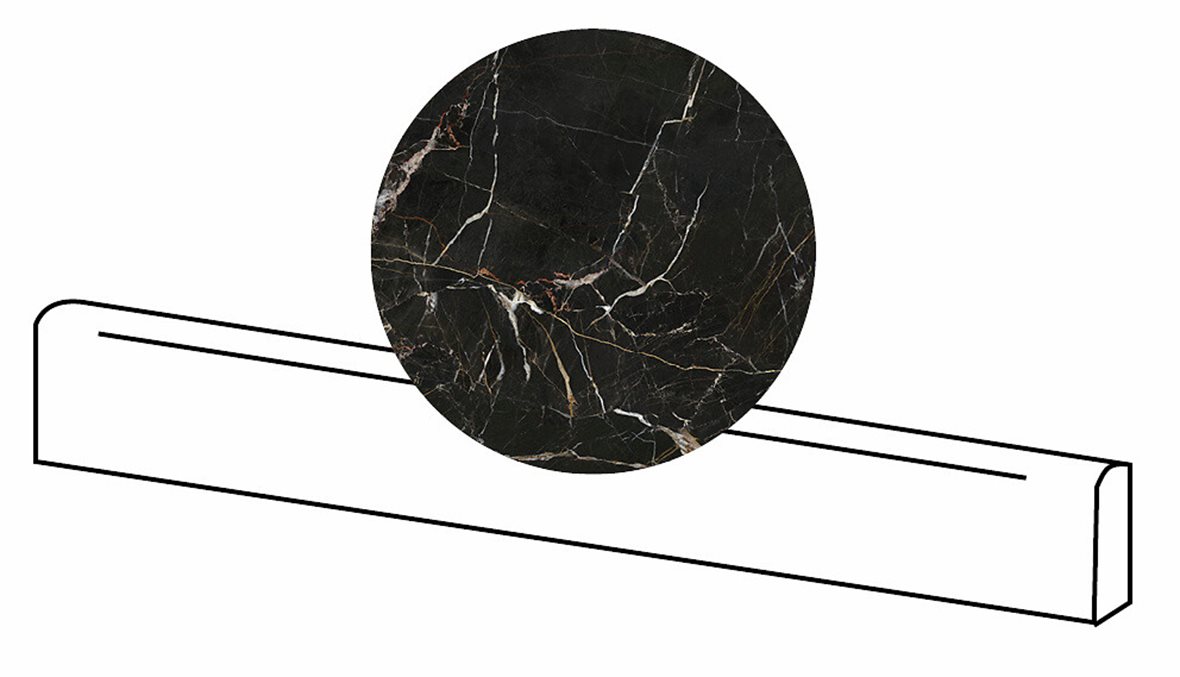 LPC Valeria lasitettu jalkalista 6,5X120 02L Dark tasapintainen kiillotettu tumma ruskea marmori