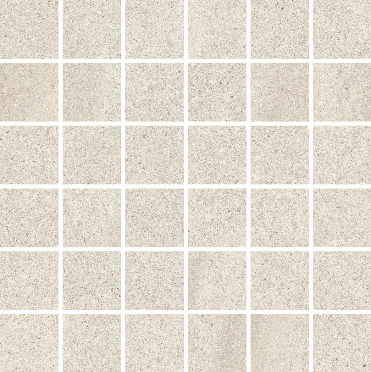 LPC Alvaro lasitettu porcelanato mosaiikki seinälaatta lattialaatta 4,8X4,8 01 valkoinen tasapintainen matta valkoinen kivi