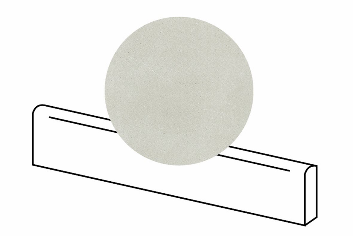 LPC Alvaro lasitettu jalkalista 7,5X60 01 valkoinen tasapintainen matta valkoinen kivi