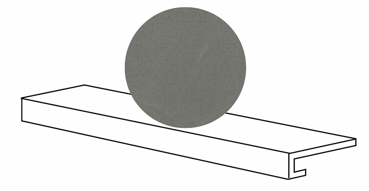 LPC Alvaro lasitettu porraslaatta reunalla GR 33X120 04 grafiitti tasapintainen matta harmaa kivi