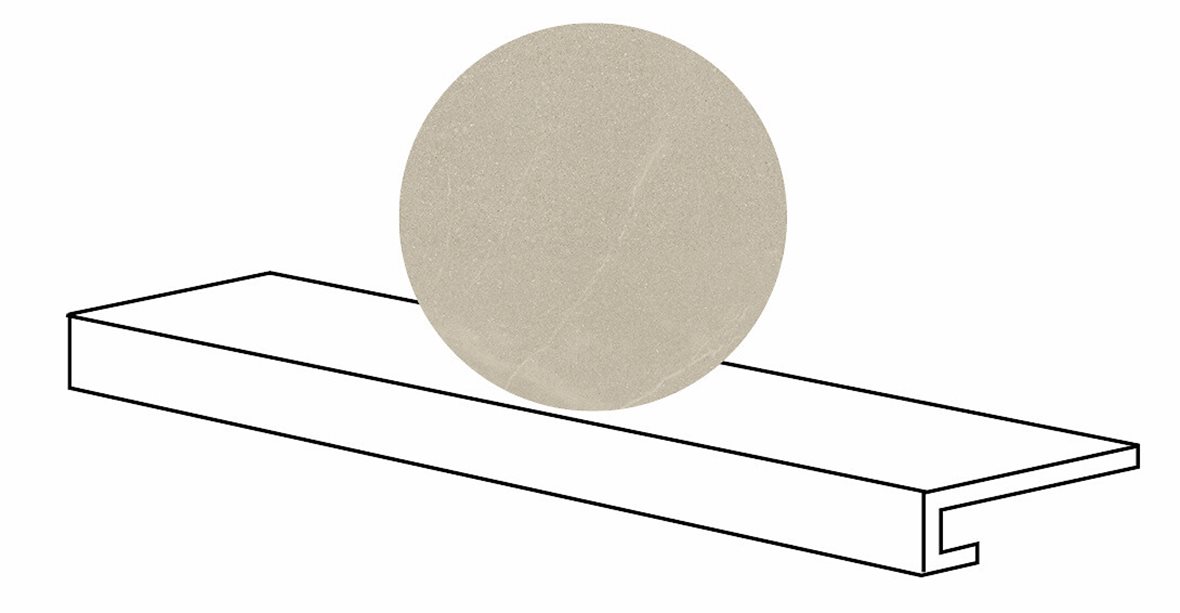 LPC Alvaro lasitettu porraslaatta reunalla GR 33X120 05 hiekka tasapintainen matta beige kivi