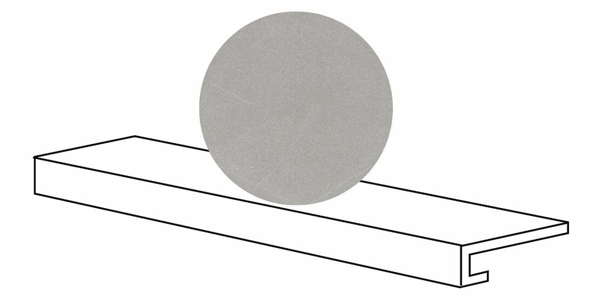 LPC Alvaro lasitettu porraslaatta reunalla GR 33X120 03 tuhka tasapintainen matta harmaa kivi