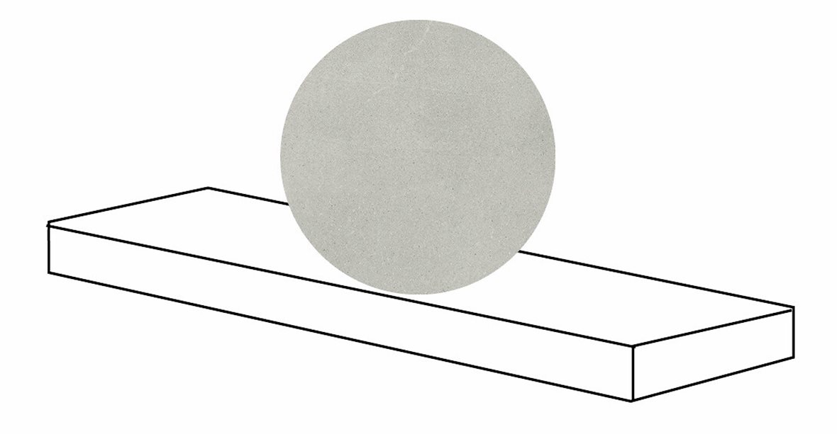 LPC Alvaro lasitettu porraslaatta reunalla kulmapala DX 33X120 02 kalkki tasapintainen matta oikea harmaa kivi