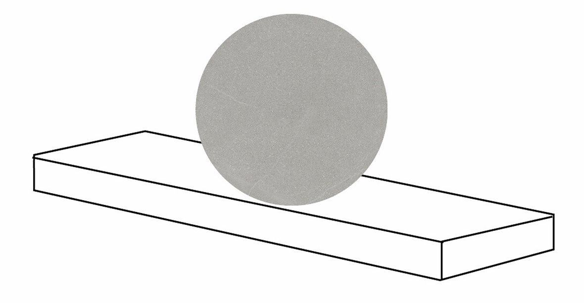 LPC Alvaro lasitettu porraslaatta reunalla kulmapala DX 33X120 03 tuhka tasapintainen matta oikea harmaa kivi
