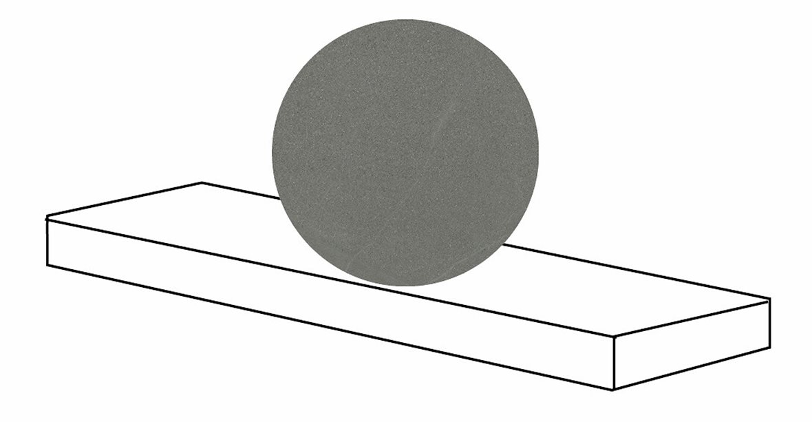 LPC Alvaro lasitettu porraslaatta reunalla kulmapala DX 33X120 04 grafiitti tasapintainen matta oikea harmaa kivi