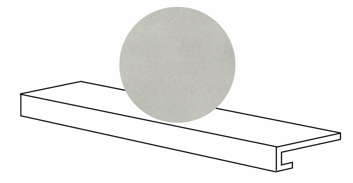 LPC Alvaro lasitettu porraslaatta reunalla GR 33X120 02 kalkki tasapintainen matta harmaa kivi