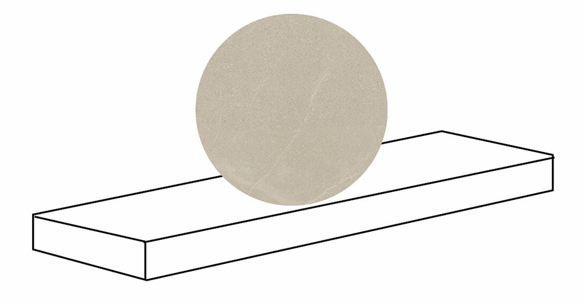 LPC Alvaro lasitettu porraslaatta reunalla kulmapala SX 33X120 05 hiekka tasapintainen matta vasen beige kivi