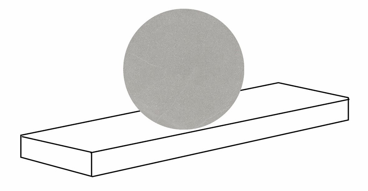 LPC Alvaro lasitettu porraslaatta reunalla kulmapala SX 33X120 03 tuhka tasapintainen matta vasen harmaa kivi