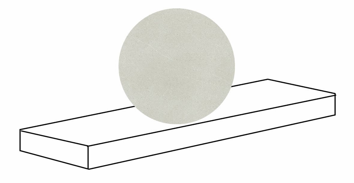 LPC Alvaro lasitettu porraslaatta reunalla kulmapala SX 33X120 01 valkoinen tasapintainen matta vasen valkoinen kivi