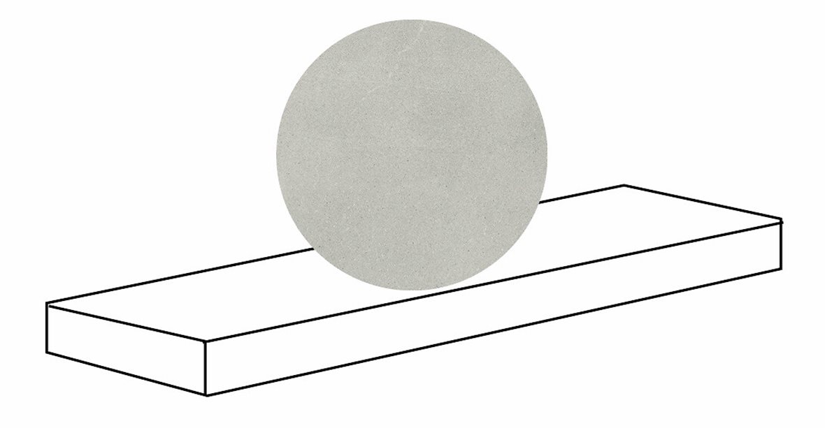 LPC Alvaro lasitettu porraslaatta reunalla kulmapala SX 33X120 02 kalkki tasapintainen matta vasen harmaa kivi