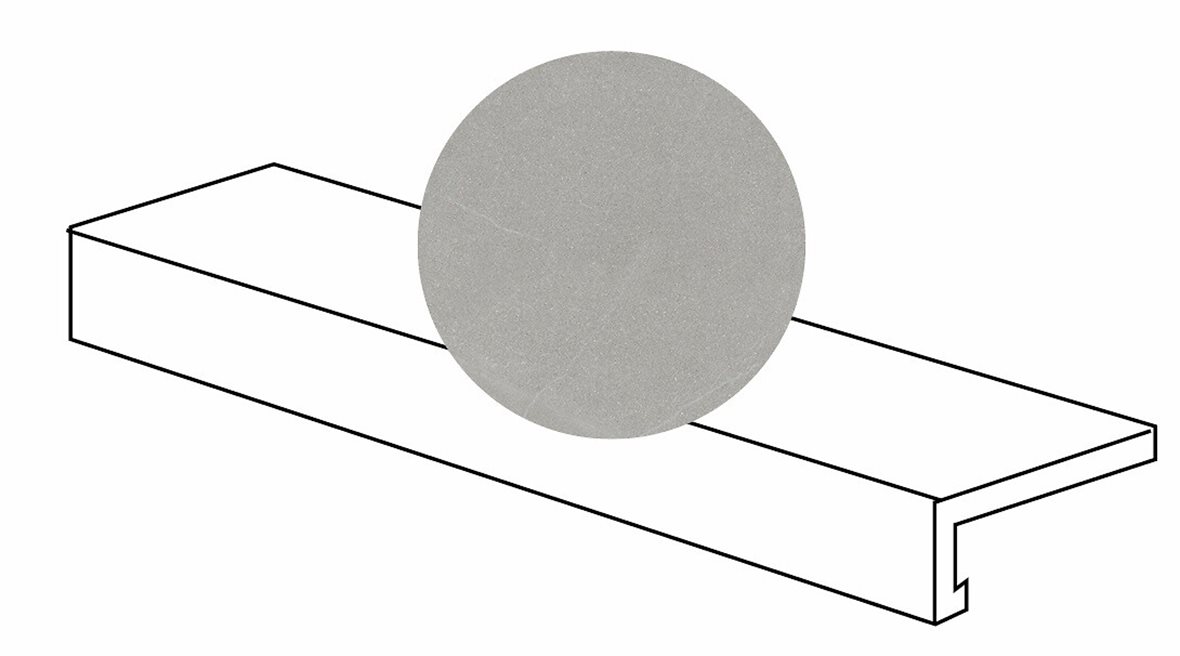 LPC Alvaro lasitettu porraslaatta L 30X120 03 tuhka strukturoitu matta grip harmaa kivi