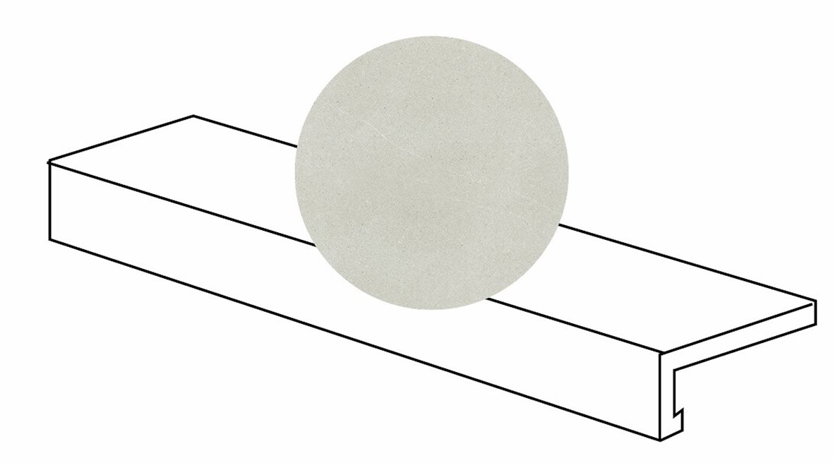 LPC Alvaro lasitettu porraslaatta L 30X120 01 valkoinen strukturoitu matta grip valkoinen kivi