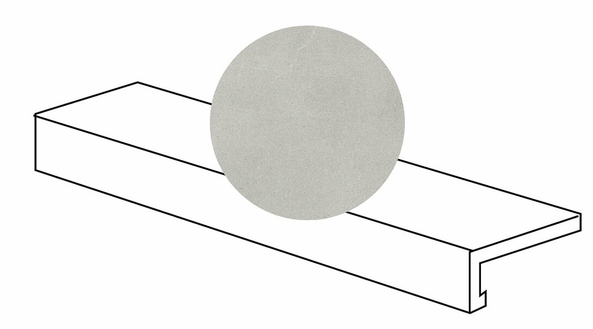 LPC Alvaro lasitettu porraslaatta L 30X120 02 kalkki strukturoitu matta grip harmaa kivi