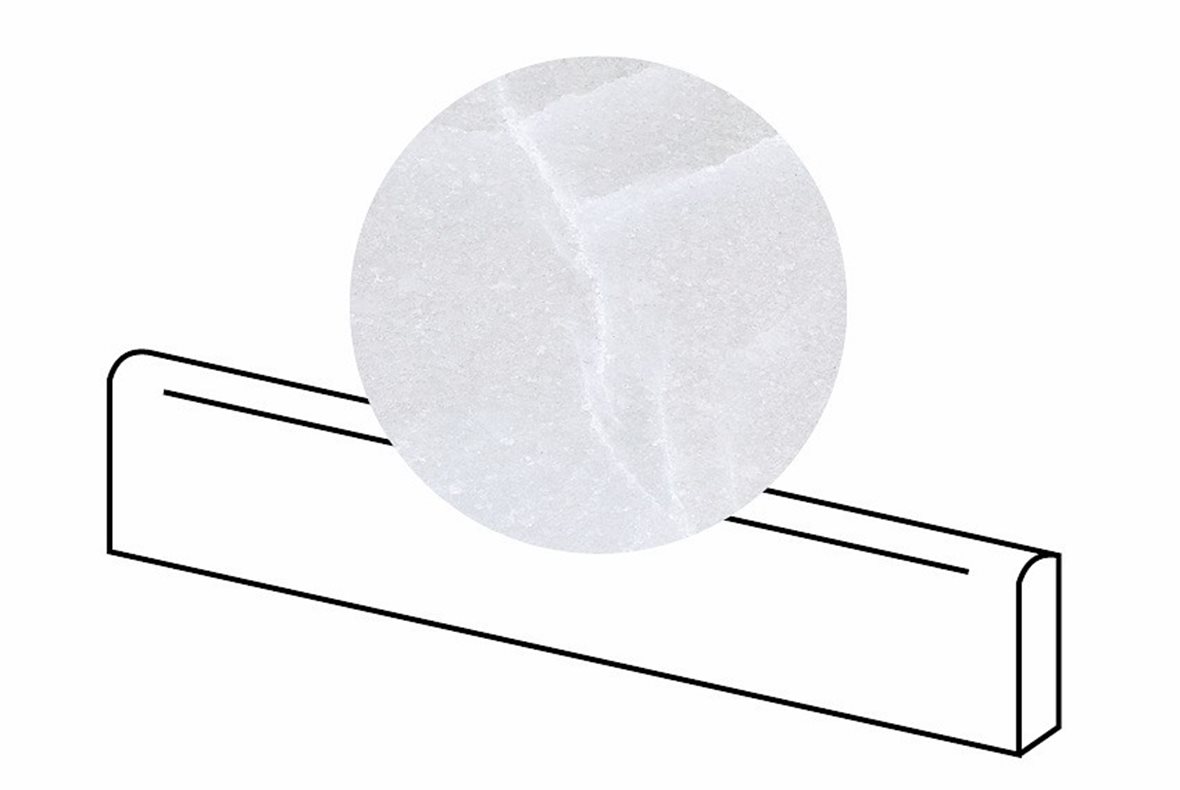 LPC Sky lasitettu jalkalista 7,5X60 01 valkoinen tasapintainen matta vaalea valkoinen marmori