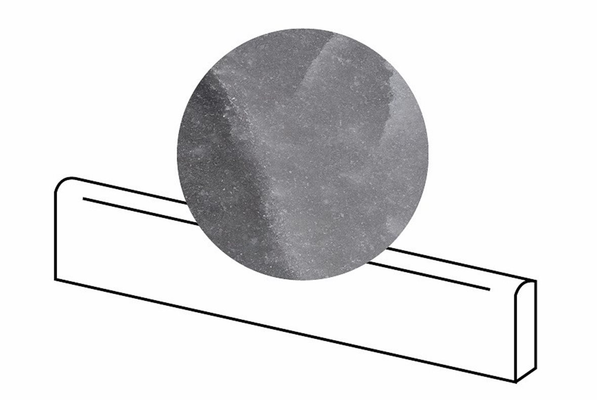 LPC Sky lasitettu jalkalista 7,5X60 02 musta tasapintainen matta keskitumma harmaa marmori