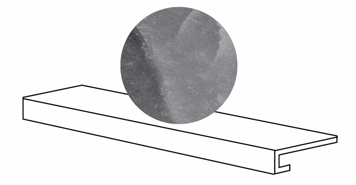 LPC Sky lasitettu porraslaatta GR 33X120 02 musta tasapintainen matta keskitumma harmaa marmori