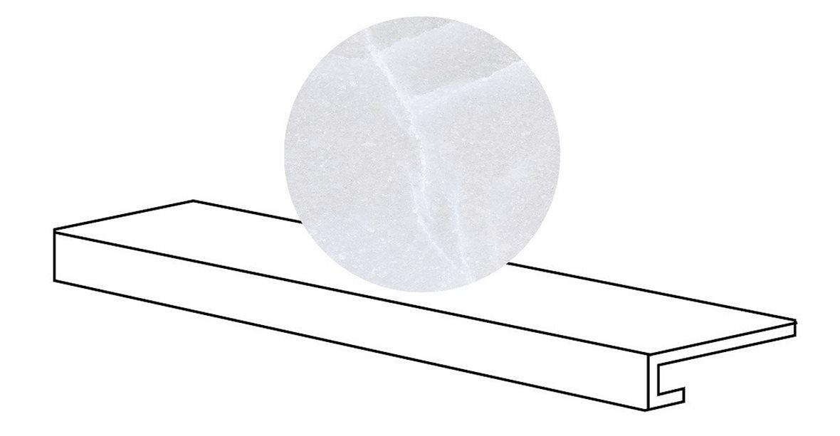 LPC Sky lasitettu porraslaatta GR 33X120 01 valkoinen tasapintainen matta vaalea valkoinen marmori