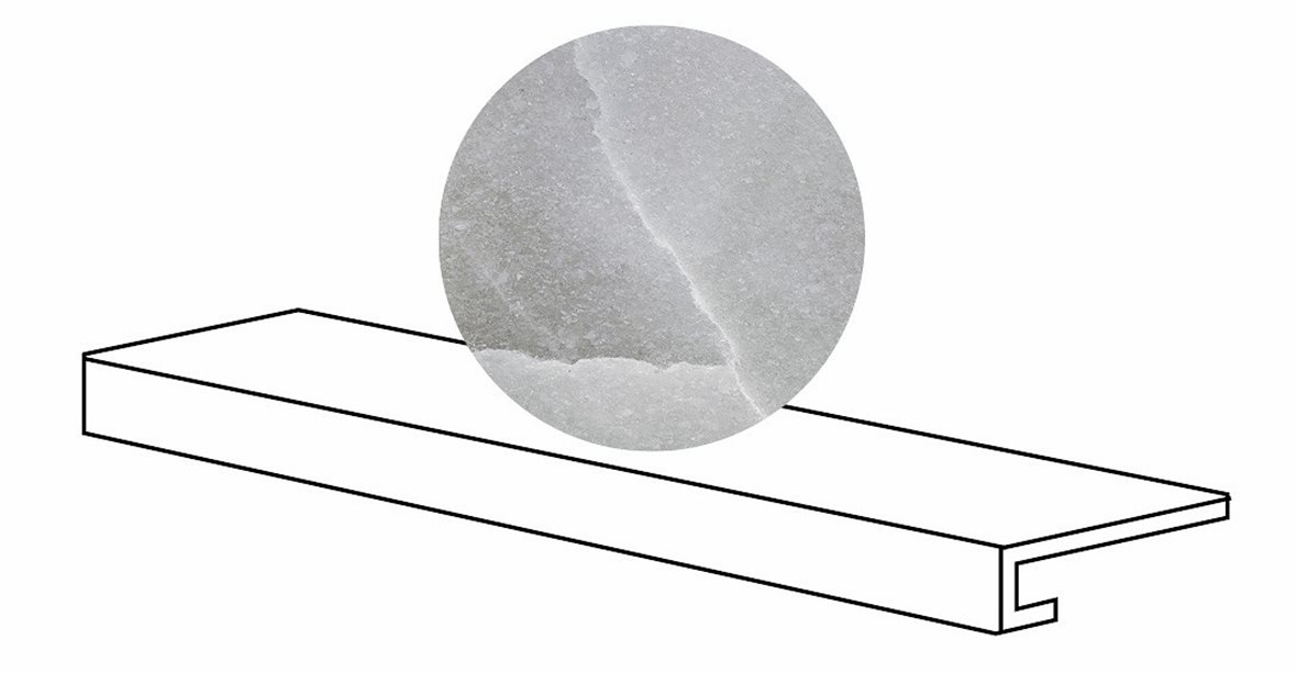 LPC Sky lasitettu porraslaatta GR 33X120 03 harmaa tasapintainen matta vaalea harmaa marmori