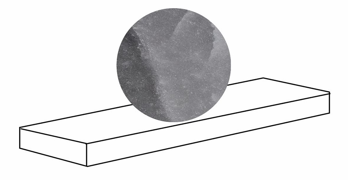 LPC Sky lasitettu porraslaatta SX 33X120 02 musta tasapintainen matta vasen keskitumma harmaa marmori