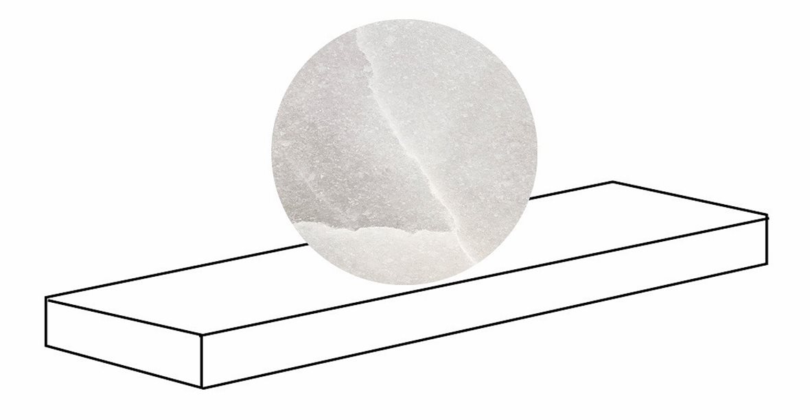 LPC Sky lasitettu porraslaatta SX 33X120 06 tuhka tasapintainen matta vasen vaalea harmaa marmori