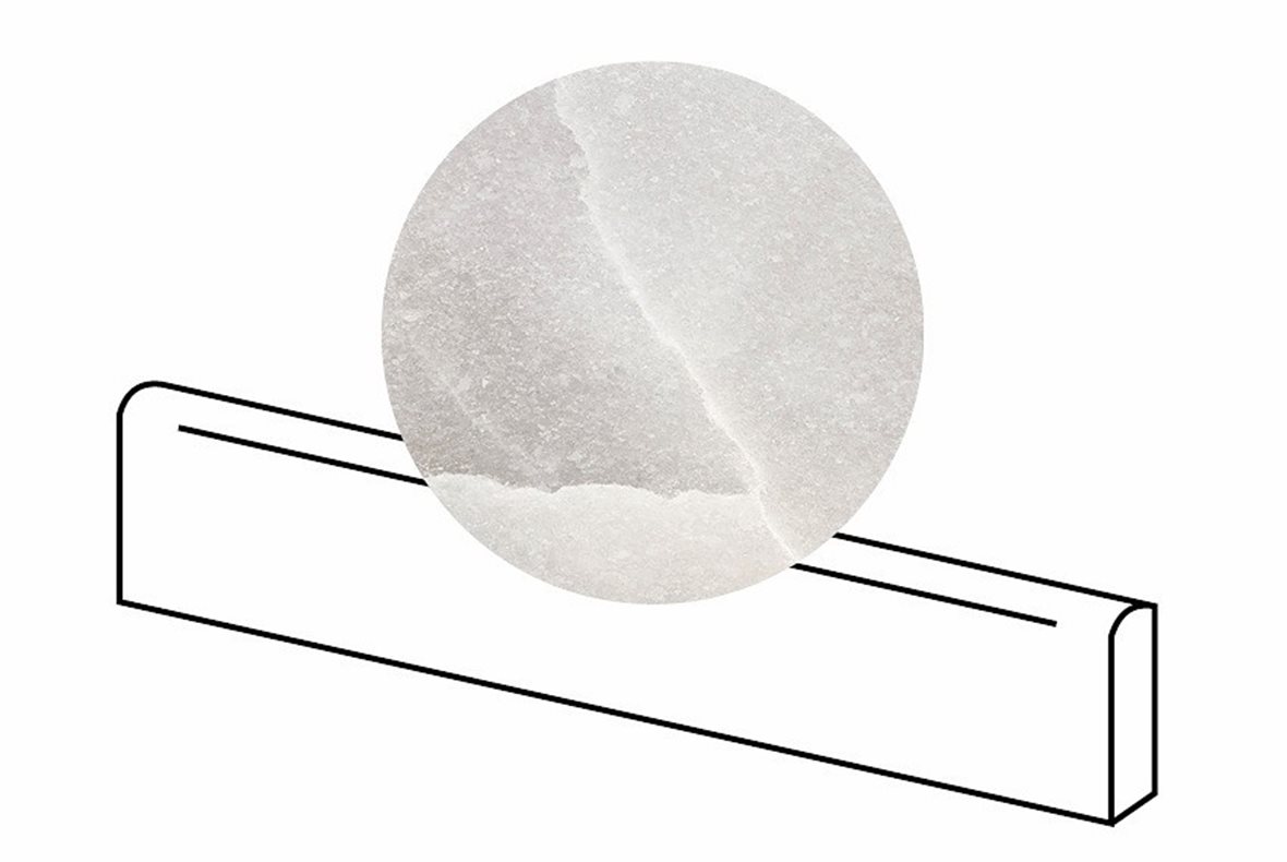 LPC Sky lasitettu jalkalista 7,5X60 06L tuhka tasapintainen kiillotettu vaalea harmaa marmori