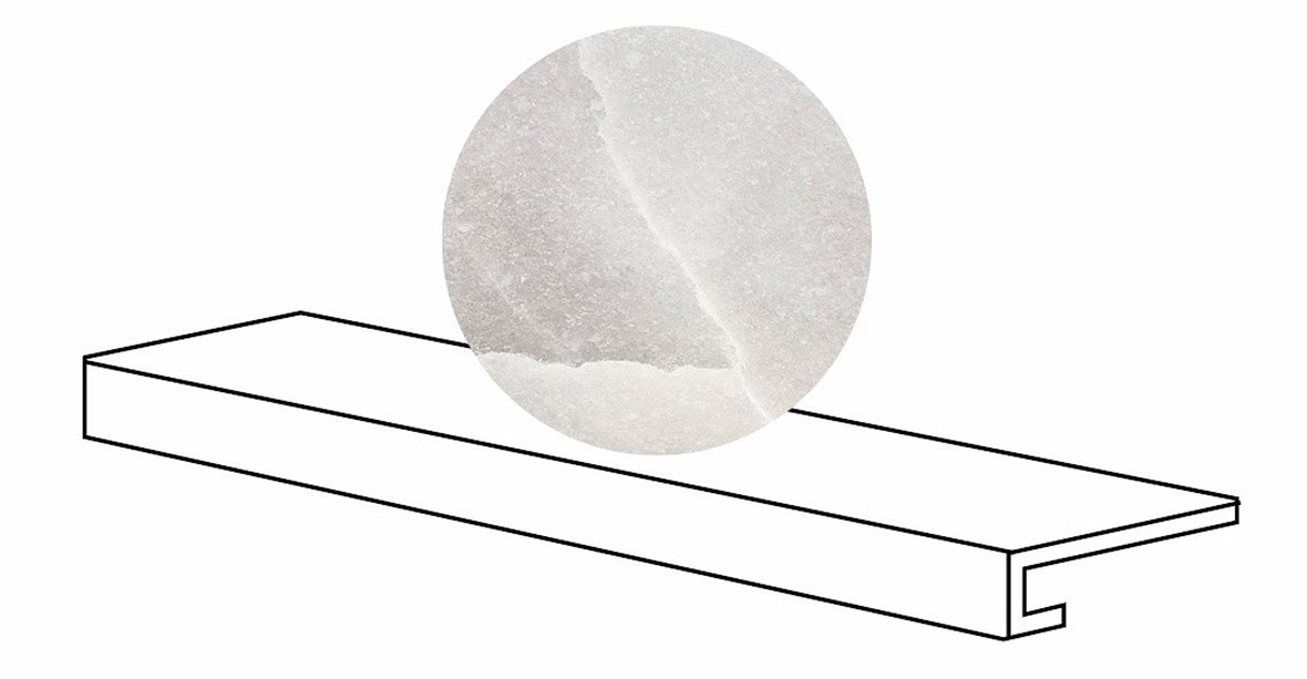 LPC Sky lasitettu porraslaatta GR 33X120 06L tuhka tasapintainen kiillotettu vaalea harmaa marmori