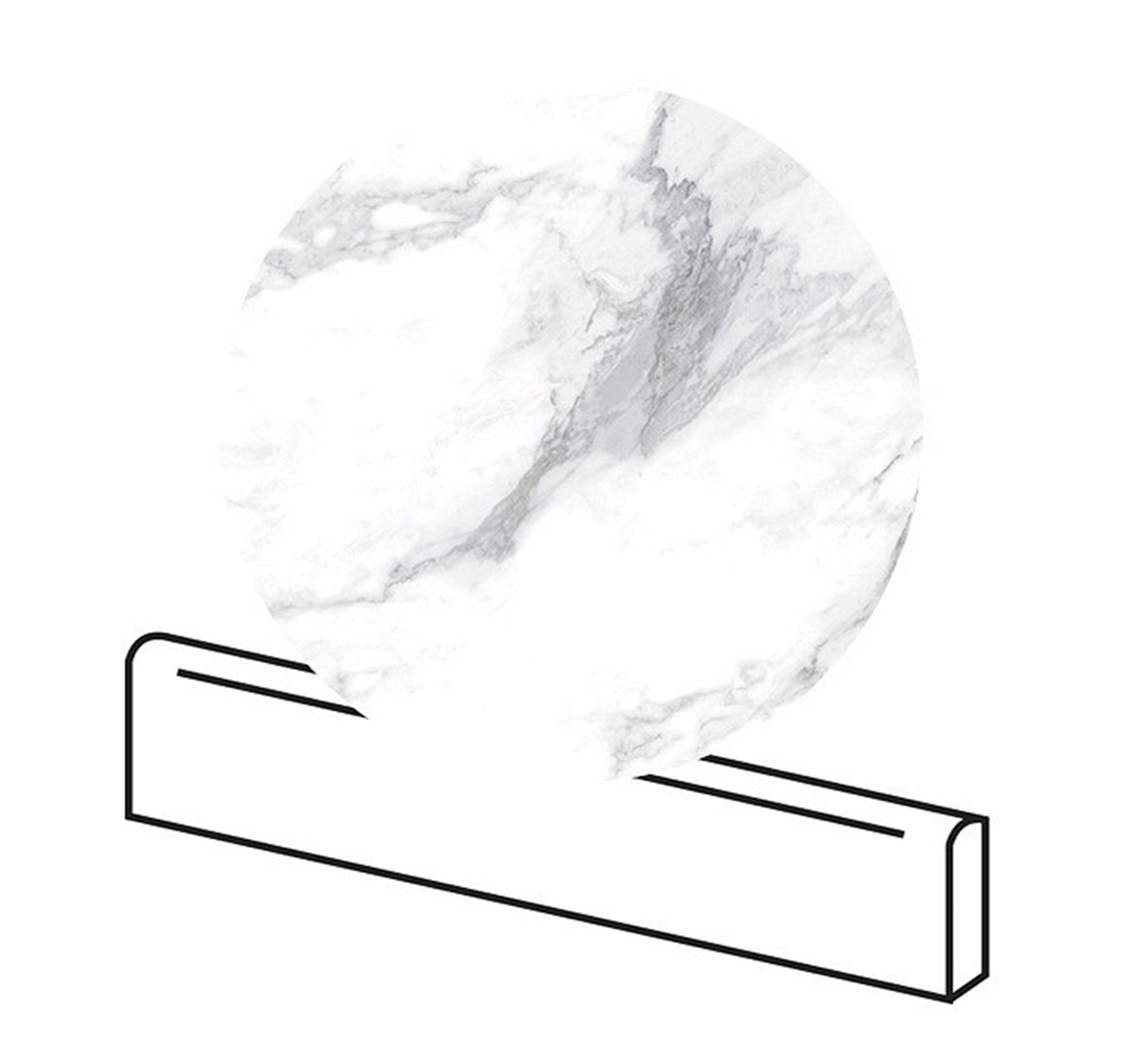 LPC Valeria lasitettu jalkalista 7,5X60 08 Arabescato tasapintainen matta vaalea beige marmori