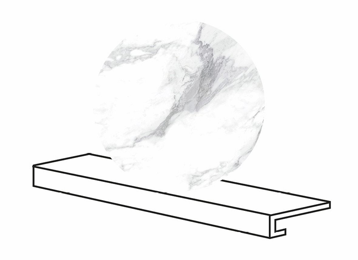 LPC Valeria lasitettu porraslaatta reunalla GR 33X120 08L Arabescato tasapintainen kiillotettu vaalea beige marmori