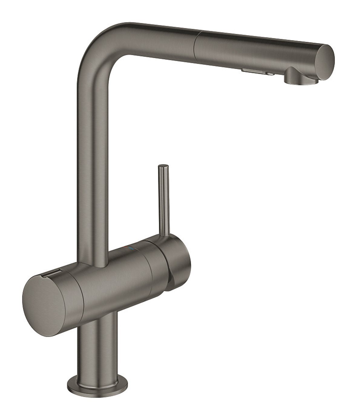 GROHE Minta keittiöhana apk venttiilillä L-malli brushed hard graphite ulosvedettävä