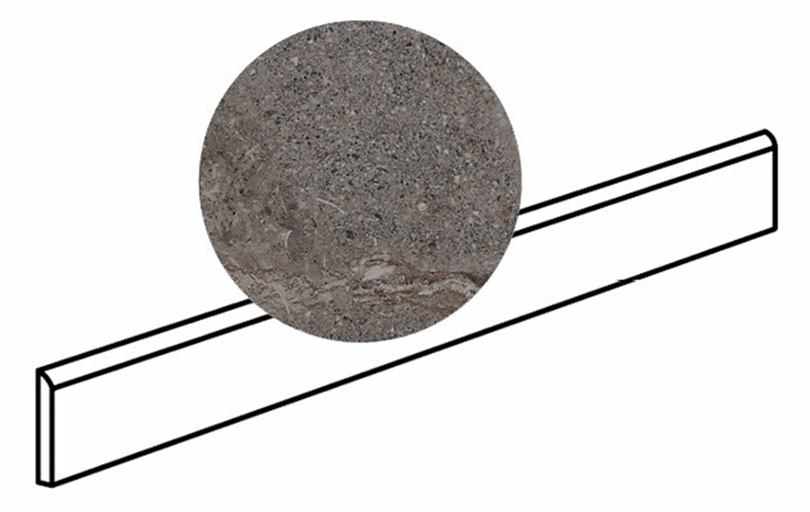 Pukkila Stone Age lasittamaton jalkalista 8X60 Anthracite tasapintainen matta tumma harmaa kivi