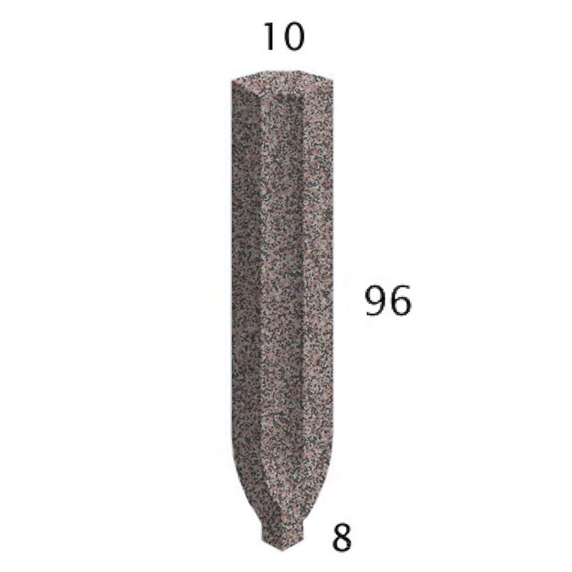 Pukkila Natura lasittamaton sisäkulmapala 1X9,6 granite burgundy 4410SBI/1C tasapintainen matta punainen yksivärinen