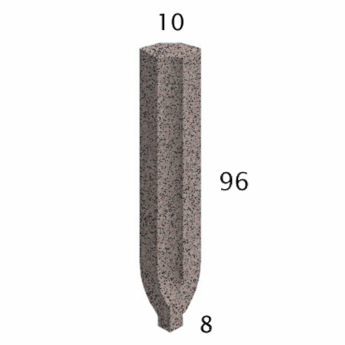 Pukkila Natura lasittamaton sisäkulmapala 1X9,6 granite rose 4408SBI/1C tasapintainen matta punainen yksivärinen