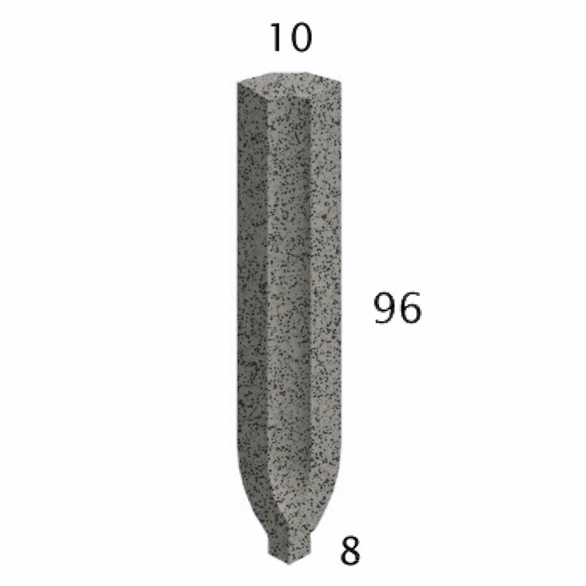 Pukkila Natura lasittamaton sisäkulmapala 1X9,6 speckled grey 4402SBI/1C tasapintainen matta harmaa yksivärinen