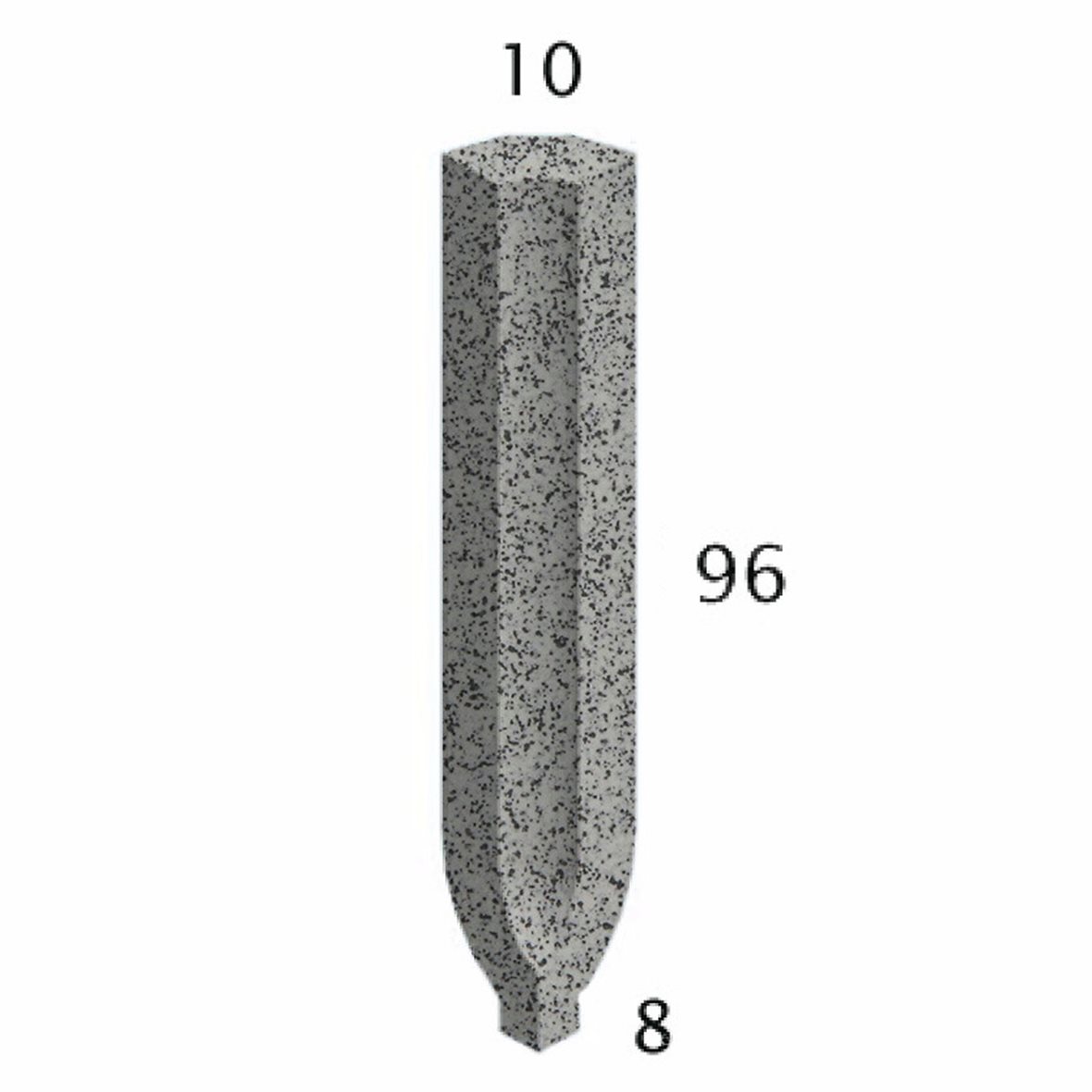 Pukkila Natura lasittamaton sisäkulmapala 1X9,6 speckled white 4426SBI/1C tasapintainen matta valkoinen yksivärinen