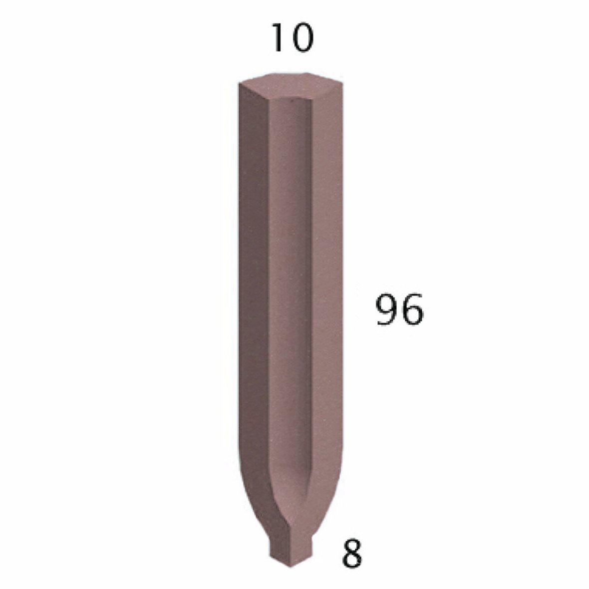 Pukkila Natura lasittamaton sisäkulmapala 1X9,6 roosa 4419SBI/1C tasapintainen matta punainen yksivärinen