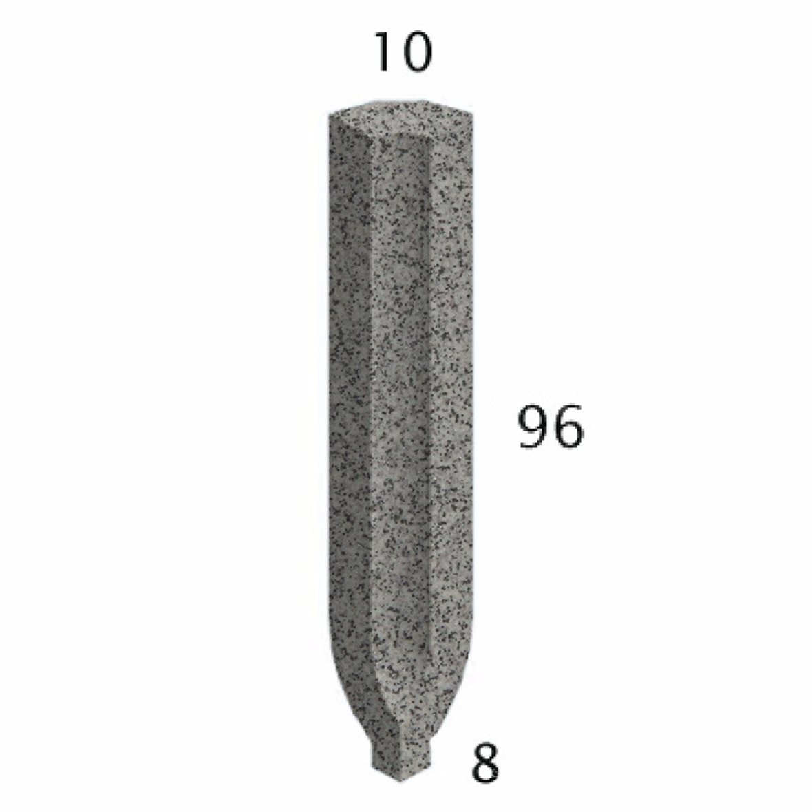 Pukkila Natura lasittamaton sisäkulmapala 1X9,6 granite grey 4409SBI/1C tasapintainen matta harmaa yksivärinen