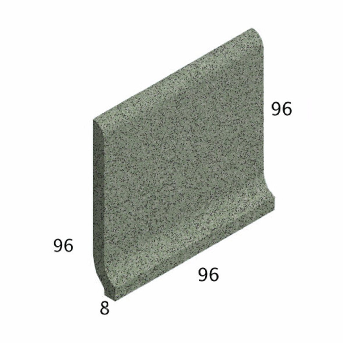 Pukkila Natura lasittamaton holkkalista 9,6x9,6 Granite Green 4422CB/1C tasapintainen matta vihreä yksivärinen