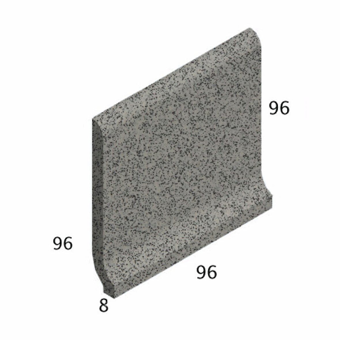 Pukkila Natura lasittamaton holkkalista 9,6x9,6 Speckled Grey 4402CB/1C tasapintainen matta harmaa yksivärinen