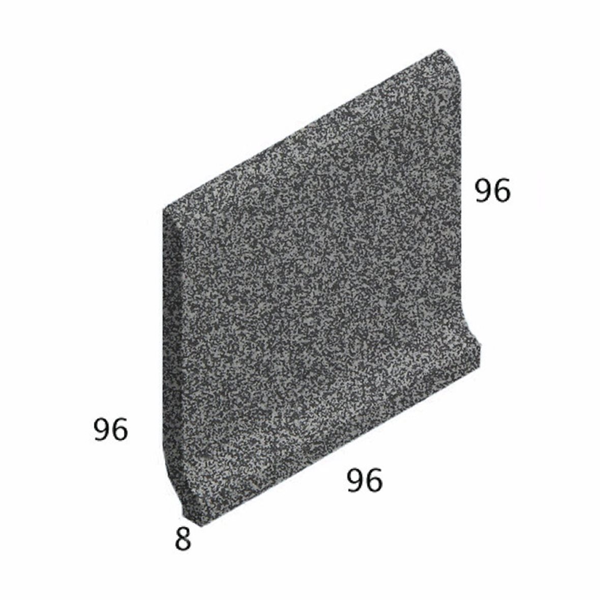 Pukkila Natura lasittamaton holkkalista 9,6x9,6 Speckled Black/W 4424CB/1C tasapintainen matta musta yksivärinen