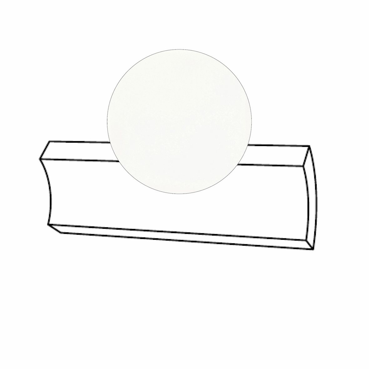 Pukkila Urban Atelier lasitettu holkkalista sisäkulma 3x10 Branco tasapintainen kiiltävä yksivärinen