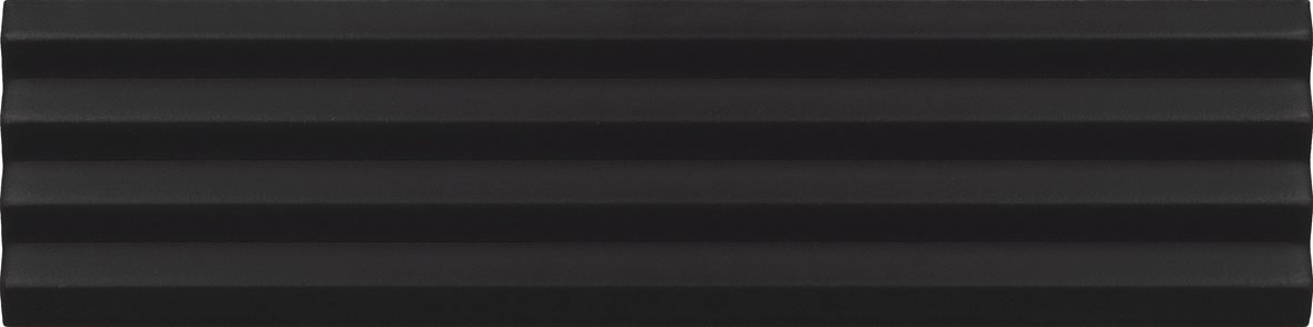 LPC Cuba Relief lasitettu kaakeli seinälaatta 5X20 08 musta kohokuvioinen matta tumma musta yksivärinen