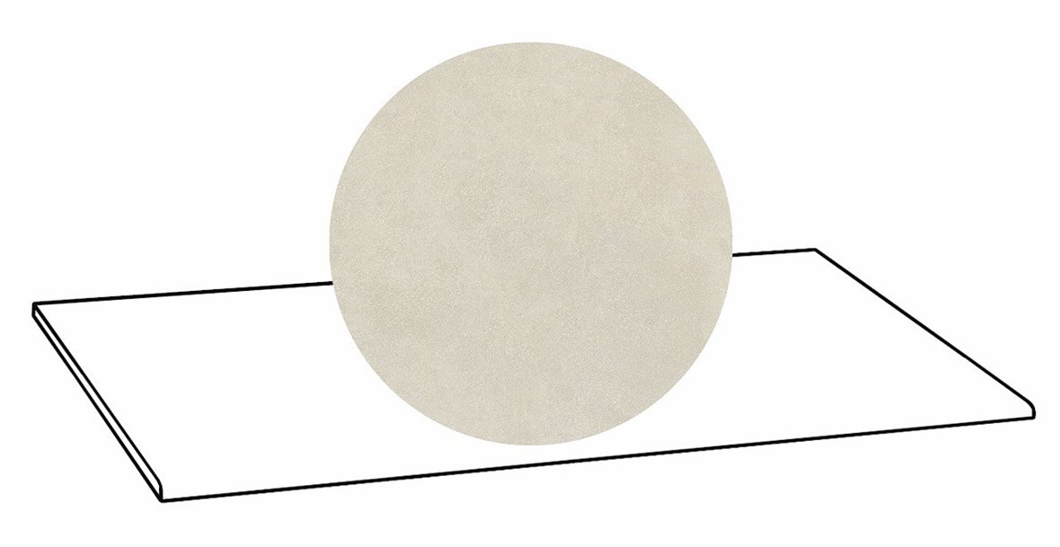 LPC Cemento Re60 lasittamaton porraslaatta 33X120 01 Powder tasapintainen silotettu matta valkoinen betoni