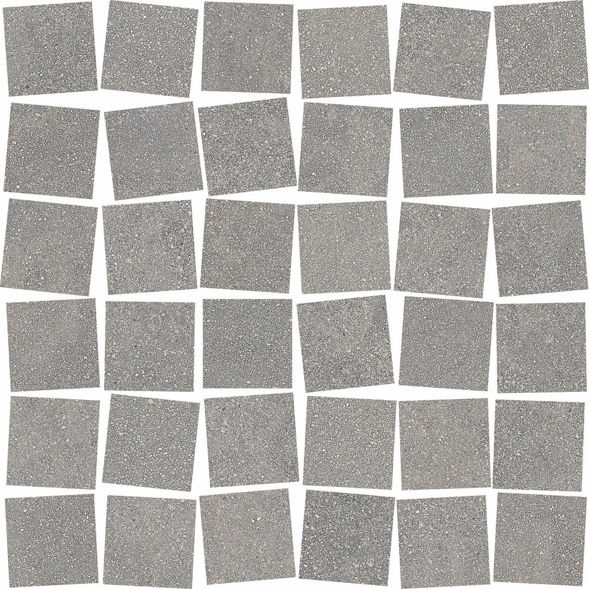 LPC Cemento Re60 Cobble lasittamaton porcelanato mosaiikki seinälaatta lattialaatta 4,8X4,8 05 Grey tasapintainen silotettu matta harmaa betoni
