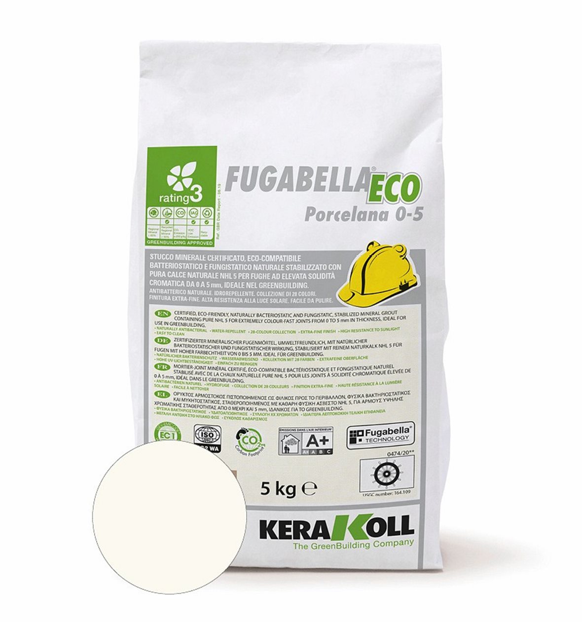 Kerakoll Fugabella Eco Porcelana saumauslaasti 02 5 kg
