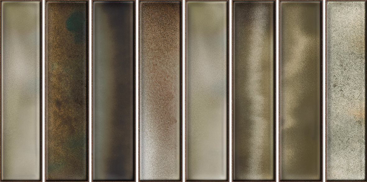 LPC Aurora lasitettu kaakeli seinälaatta 15X30 01 Hetta laineileva kiiltävä valesauma keskitumma vivahteikas