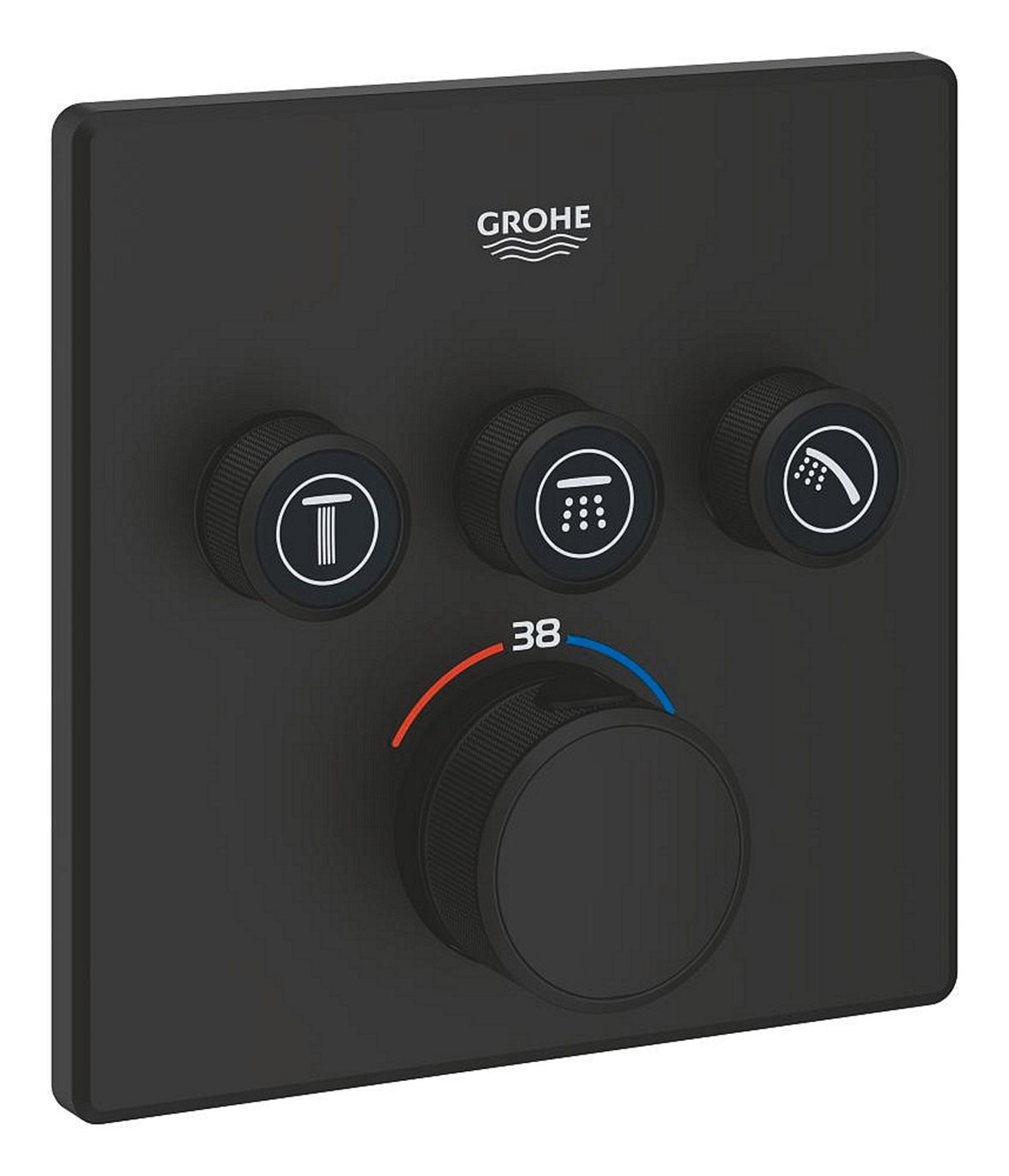 GROHE Grohtherm SmartControl Cube pintaosa termostaattihanalle Phantom Black 3 toimintoa