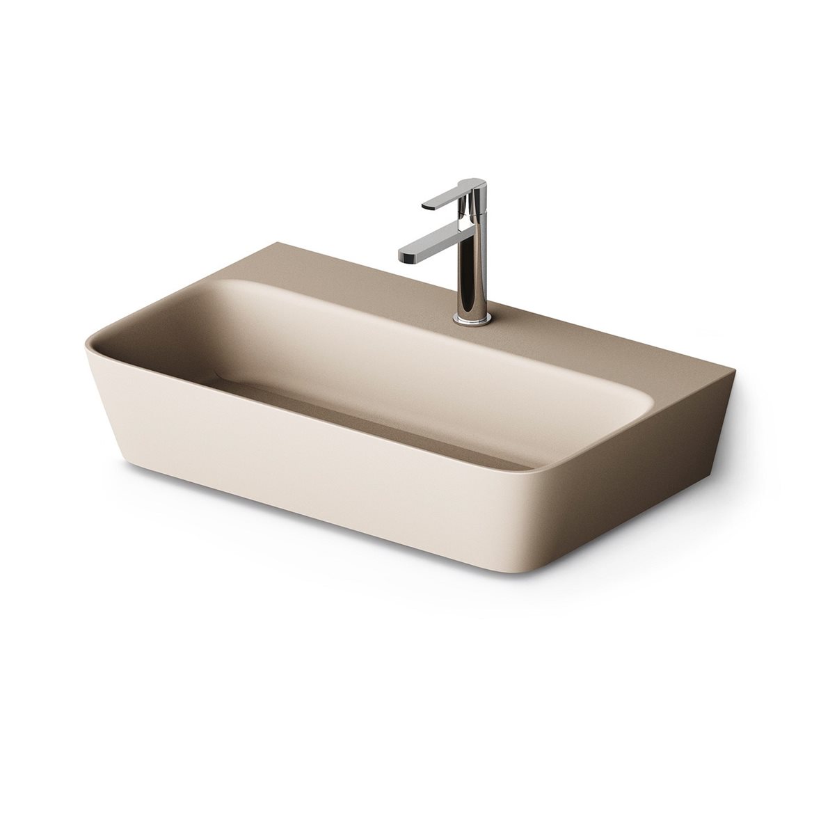 PAA Quadro malja-allas 70X43X13,7 cm cafe latte kivikomposiitti matta beige