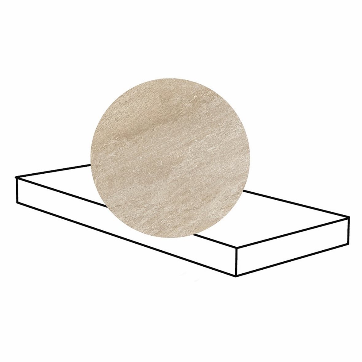 Pukkila Quartziti lasitettu porraslaatta SX 33X120X2 02 Sand tasapintainen matta keskitumma beige kivi