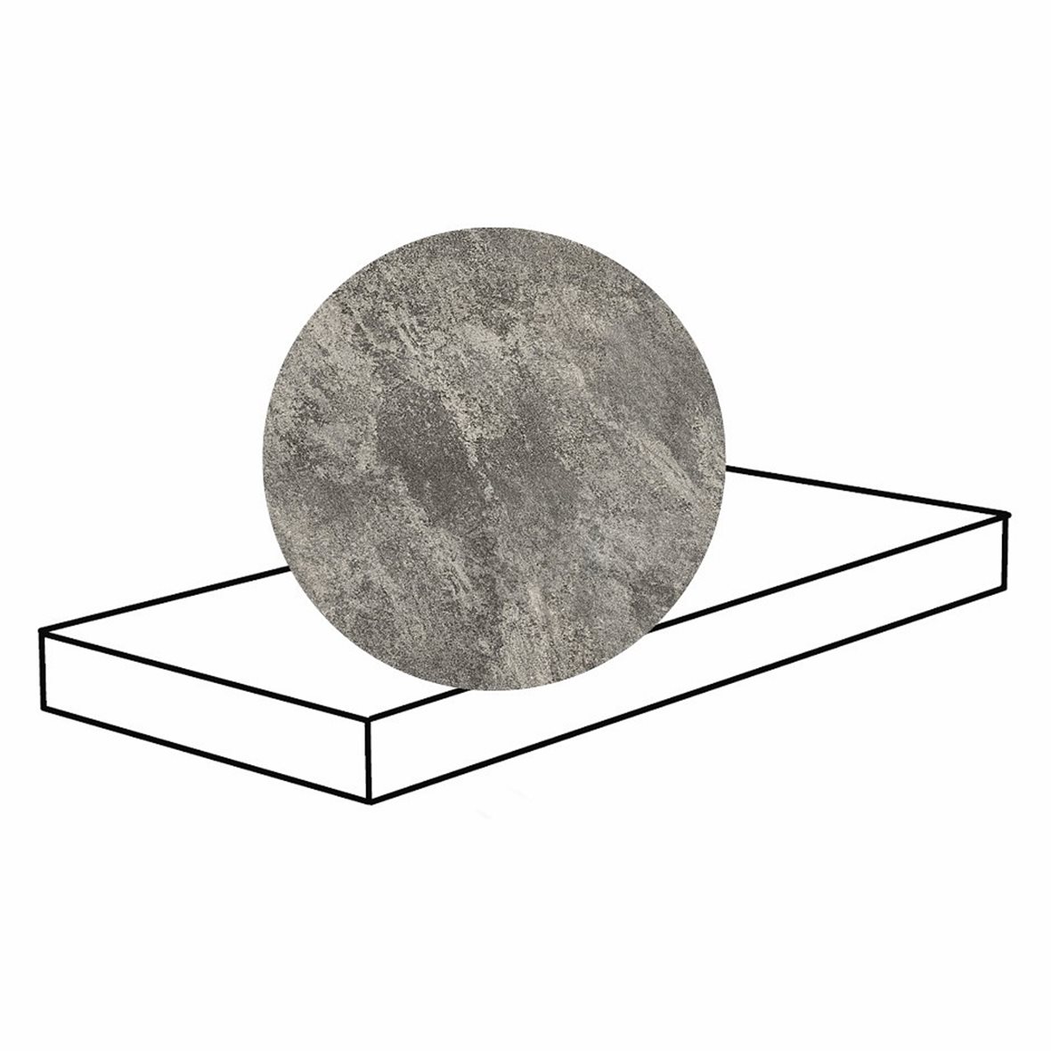 Pukkila Quartziti lasitettu porraslaatta DX 33X120X2 03 Grey tasapintainen matta keskitumma harmaa kivi